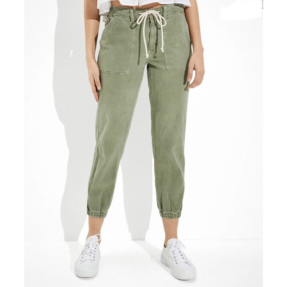 American Eagle Outfitters Olive Green Drawstring Joggers